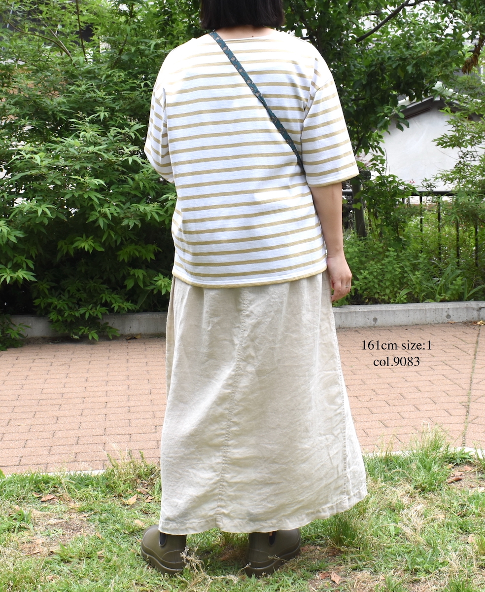 NLA2501(Tシャツ) REGULAR STRIPE DROP SHOULDER SHORT SLEEVE BASQUE SHIRT