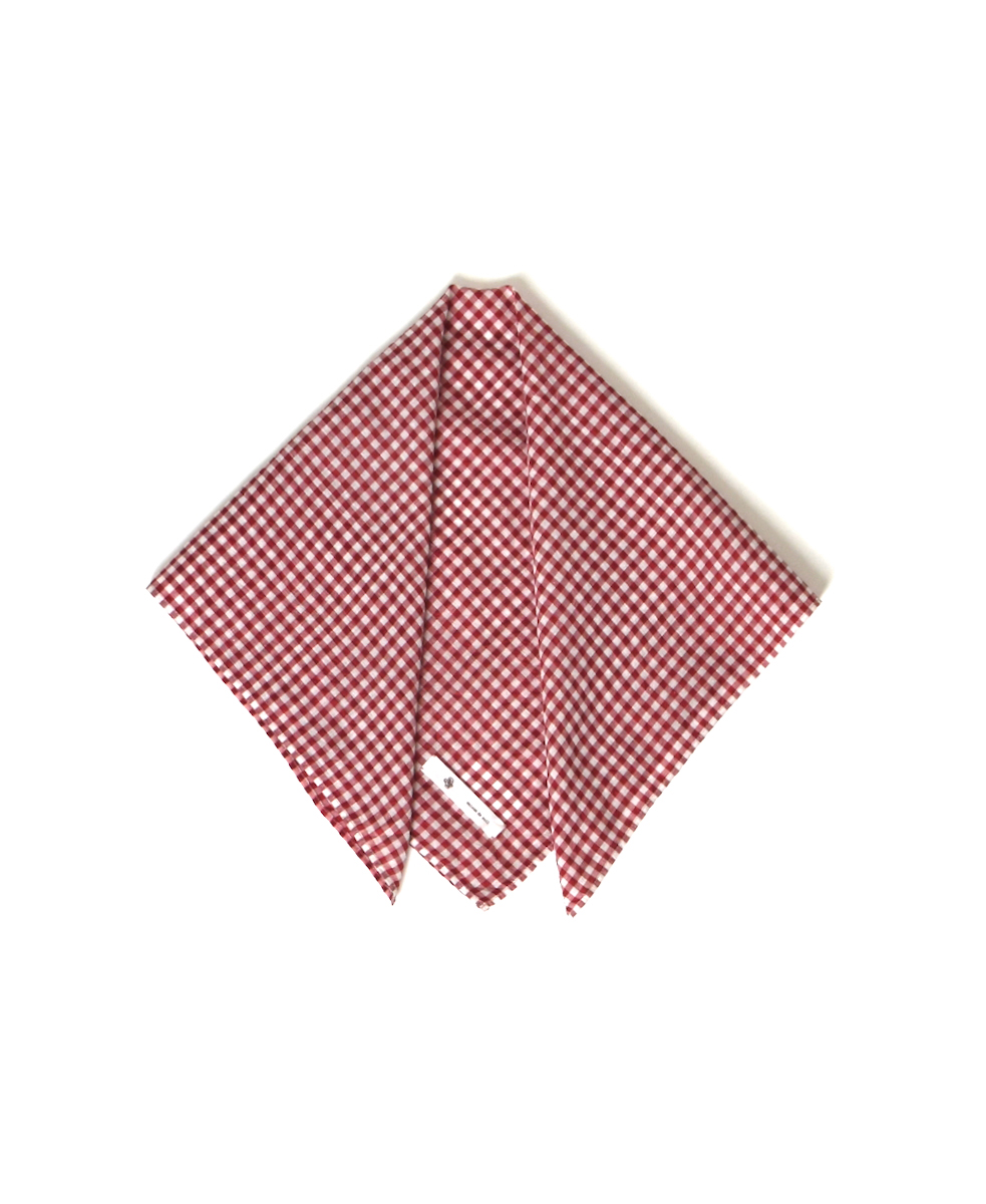 ●INMDS25026(ストール) HANDWOVEN COTTON/SILK GINGHAM CHECK SQUARE STOLE