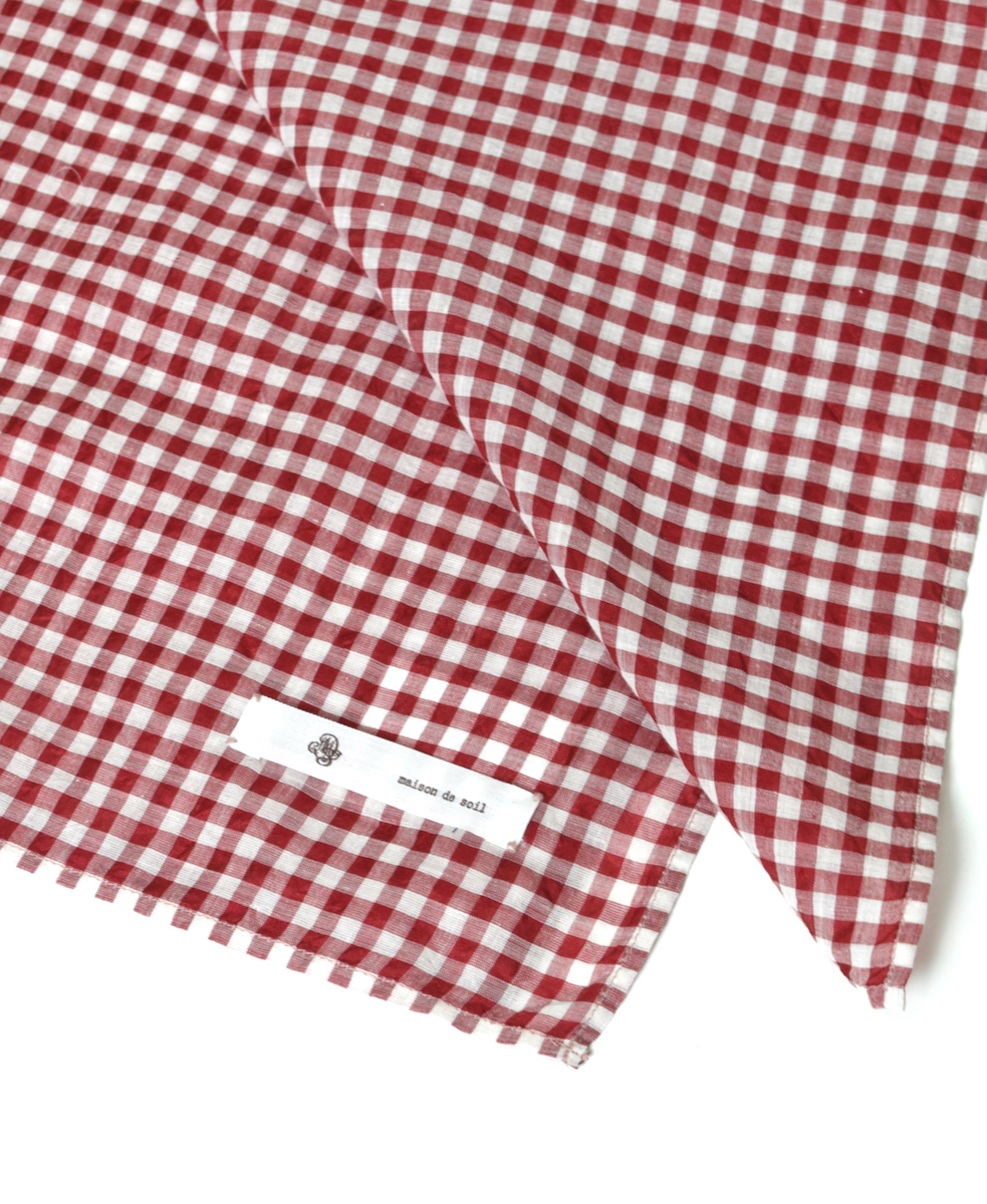 ●INMDS25026(ストール) HANDWOVEN COTTON/SILK GINGHAM CHECK SQUARE STOLE
