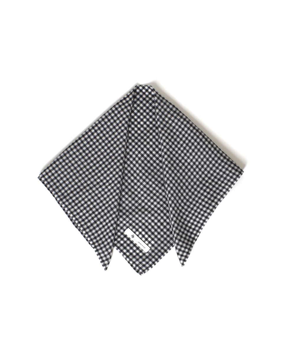 ●INMDS25026(ストール) HANDWOVEN COTTON/SILK GINGHAM CHECK SQUARE STOLE