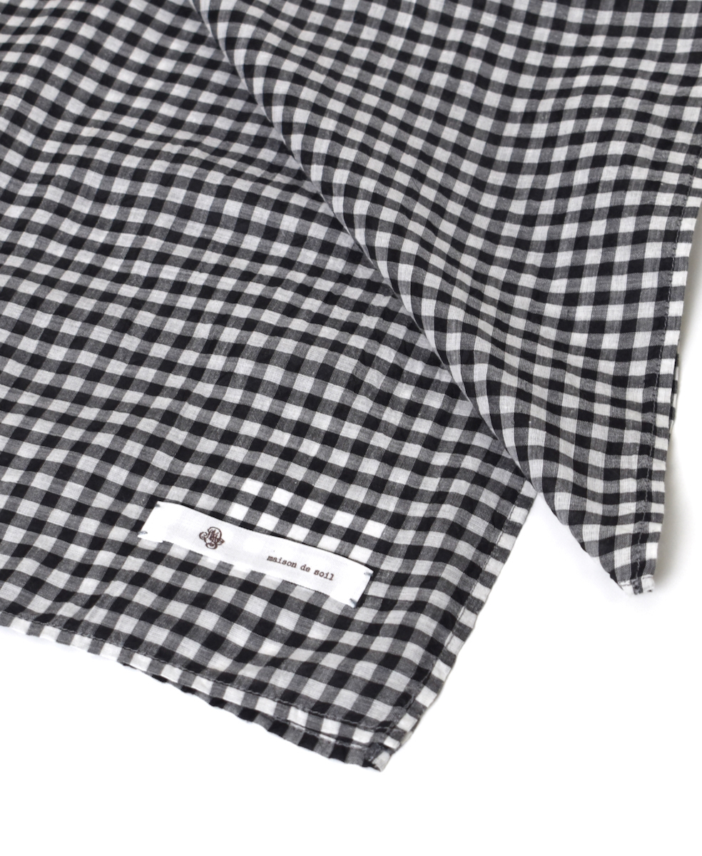 ●INMDS25026(ストール) HANDWOVEN COTTON/SILK GINGHAM CHECK SQUARE STOLE