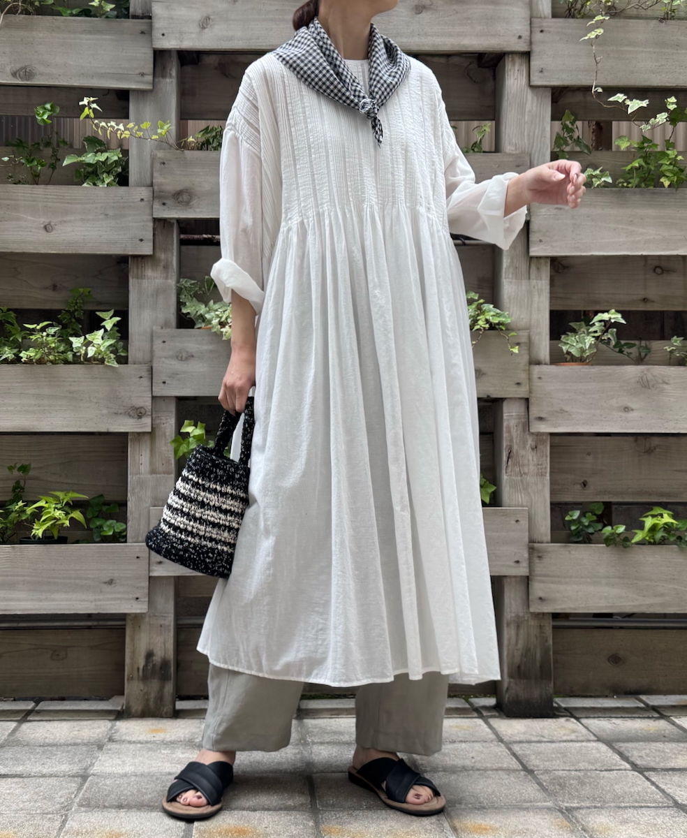 ●INMDS25026(ストール) HANDWOVEN COTTON/SILK GINGHAM CHECK SQUARE STOLE