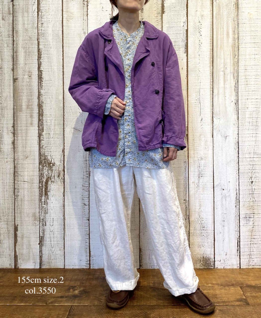 INAM2511FD(シャツ) COTTON FLOWER PRINT UTILITY BANDED COLLAR SHIRT