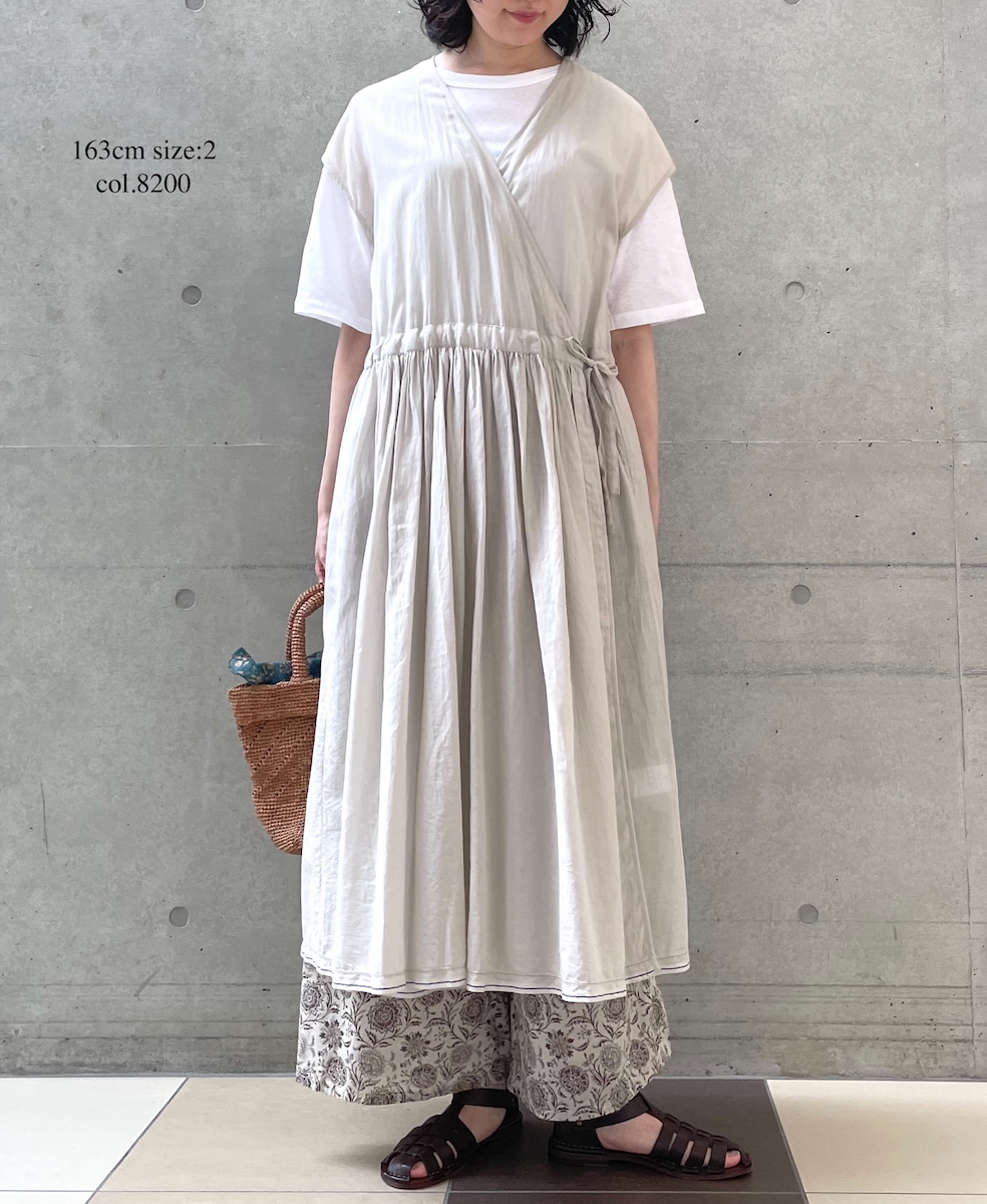 ●NSL25024(ワンピース) SUPER FINE VOILE WITH SELVEGE CACHE COEUR DRESS