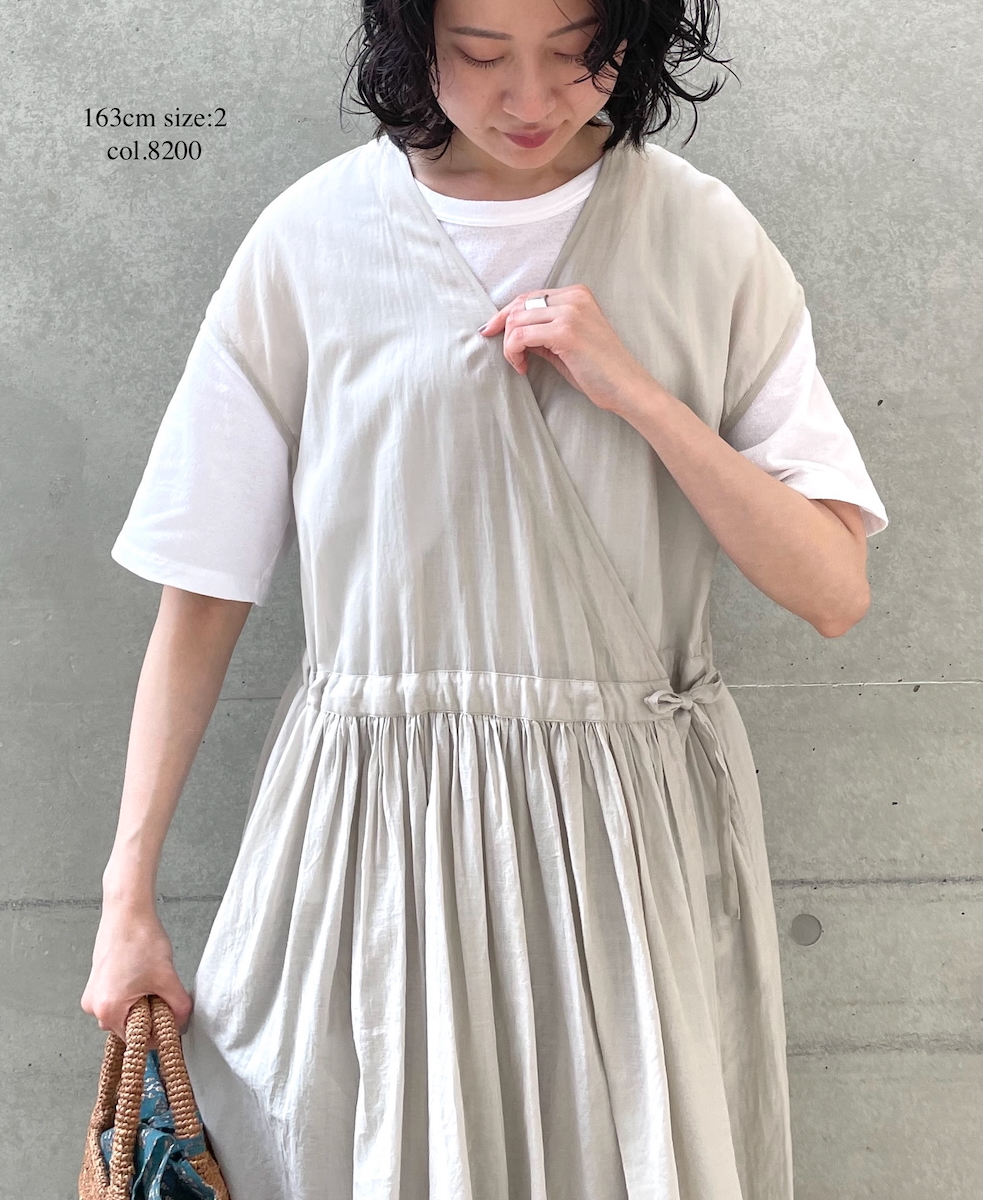 ●NSL25024(ワンピース) SUPER FINE VOILE WITH SELVEGE CACHE COEUR DRESS