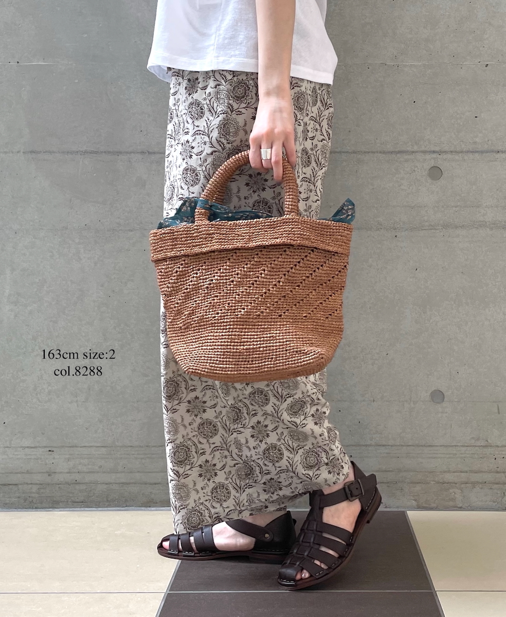 ●NSL25086(パンツ) 80s VOILE TWO TONE FLOWER PRINT WIDE EASY PANTS