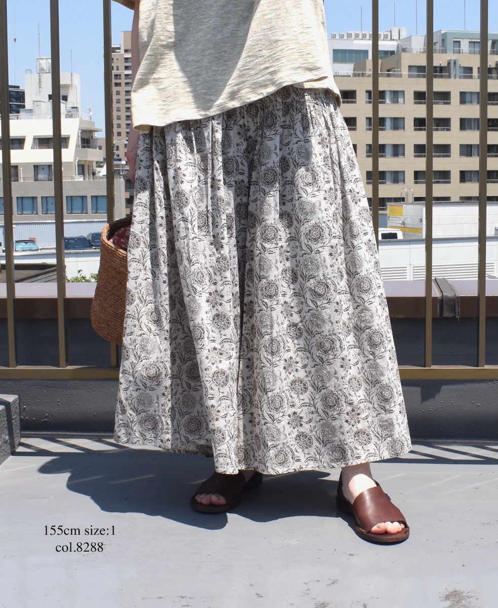 ●NSL25085(キュロット) 80s VOILE TWO TONE FLOWER PRINT CULOTTES