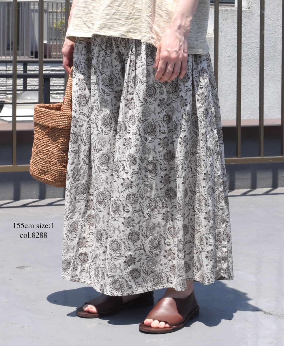 ●NSL25085(キュロット) 80s VOILE TWO TONE FLOWER PRINT CULOTTES