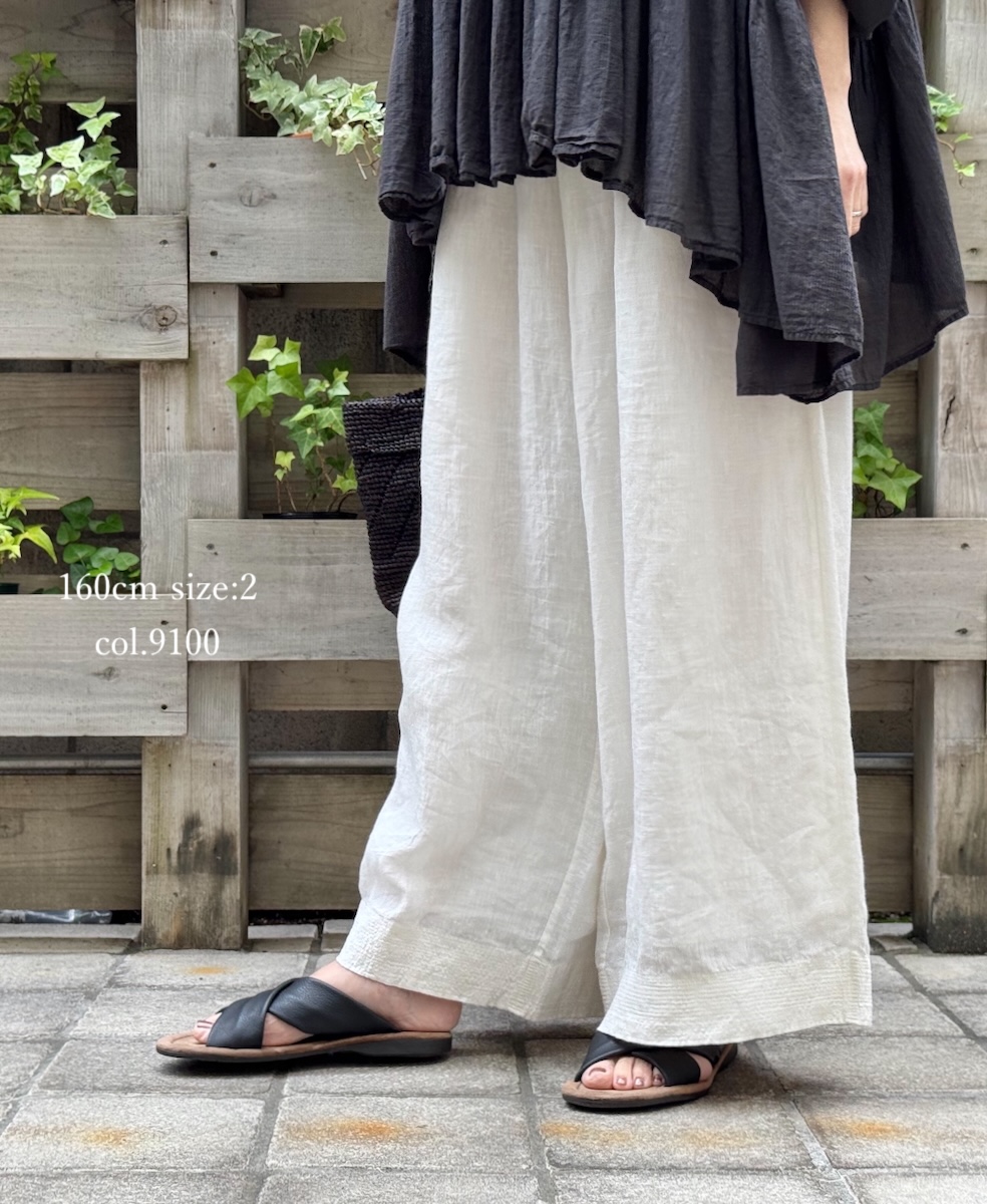 ●INMDS25004(パンツ)YARN DYE AUTO LOOM 60s LINEN PLAIN EASY PANTS