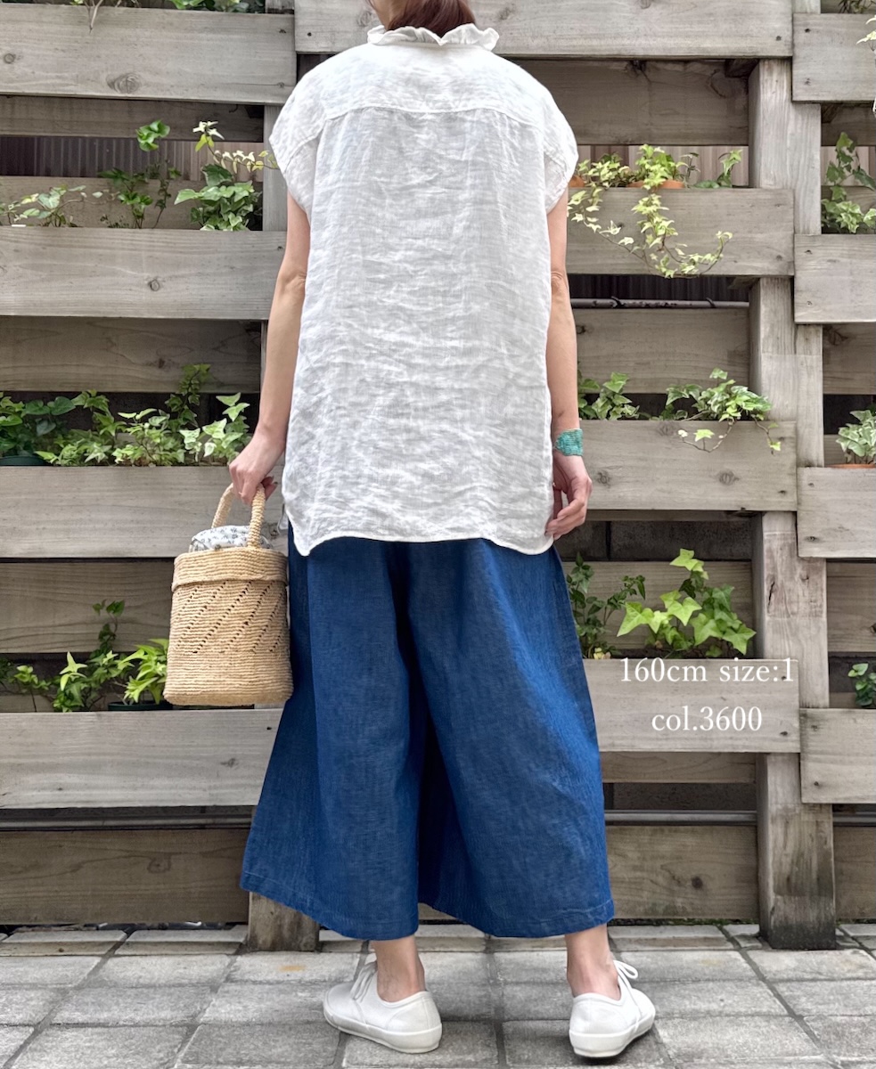GNMDS2062CL (パンツ) 5.1oz WASHED COTTON / LINEN DENIM WIDE EASY PANTS
