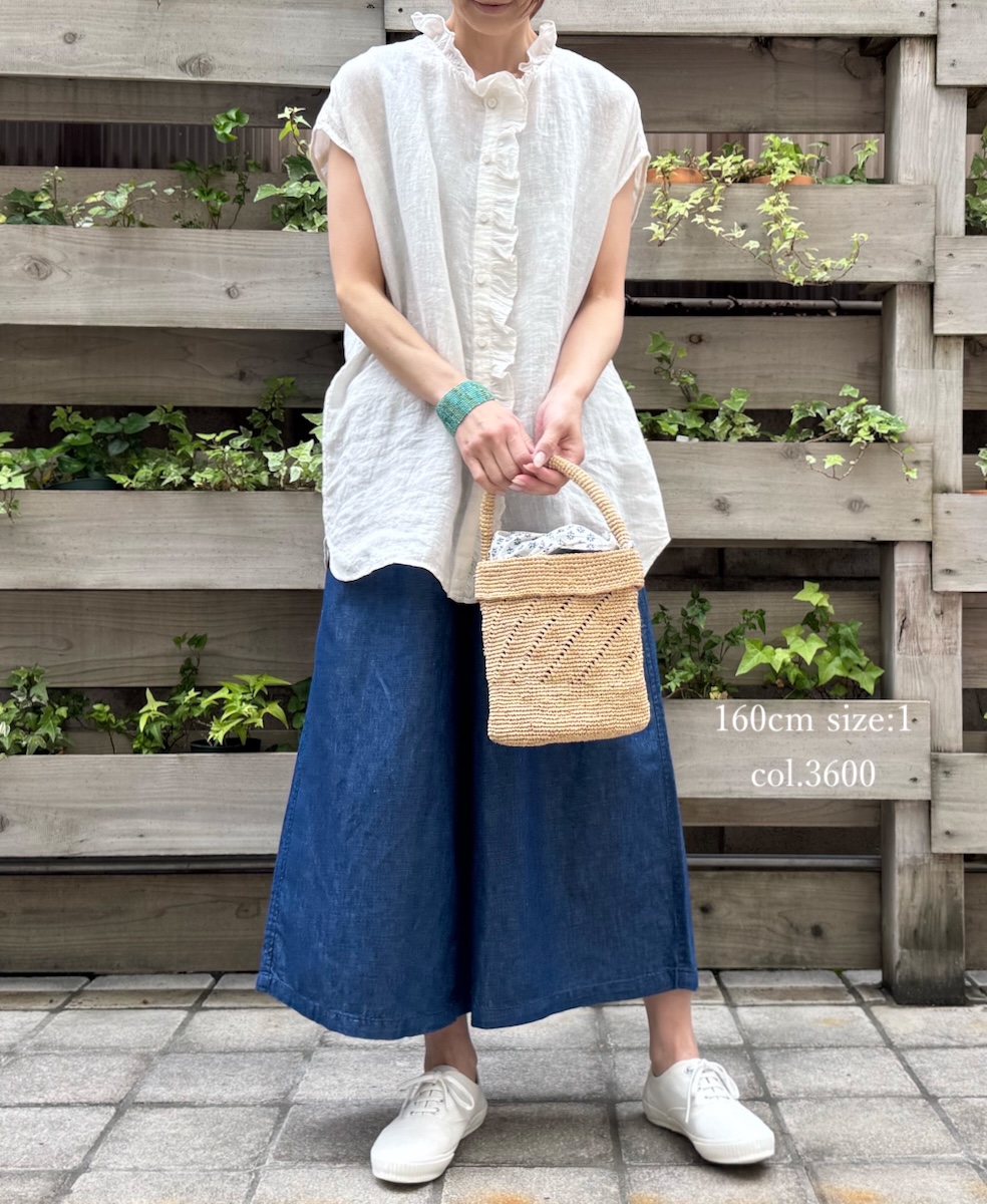 GNMDS2062CL (パンツ) 5.1oz WASHED COTTON / LINEN DENIM WIDE EASY PANTS