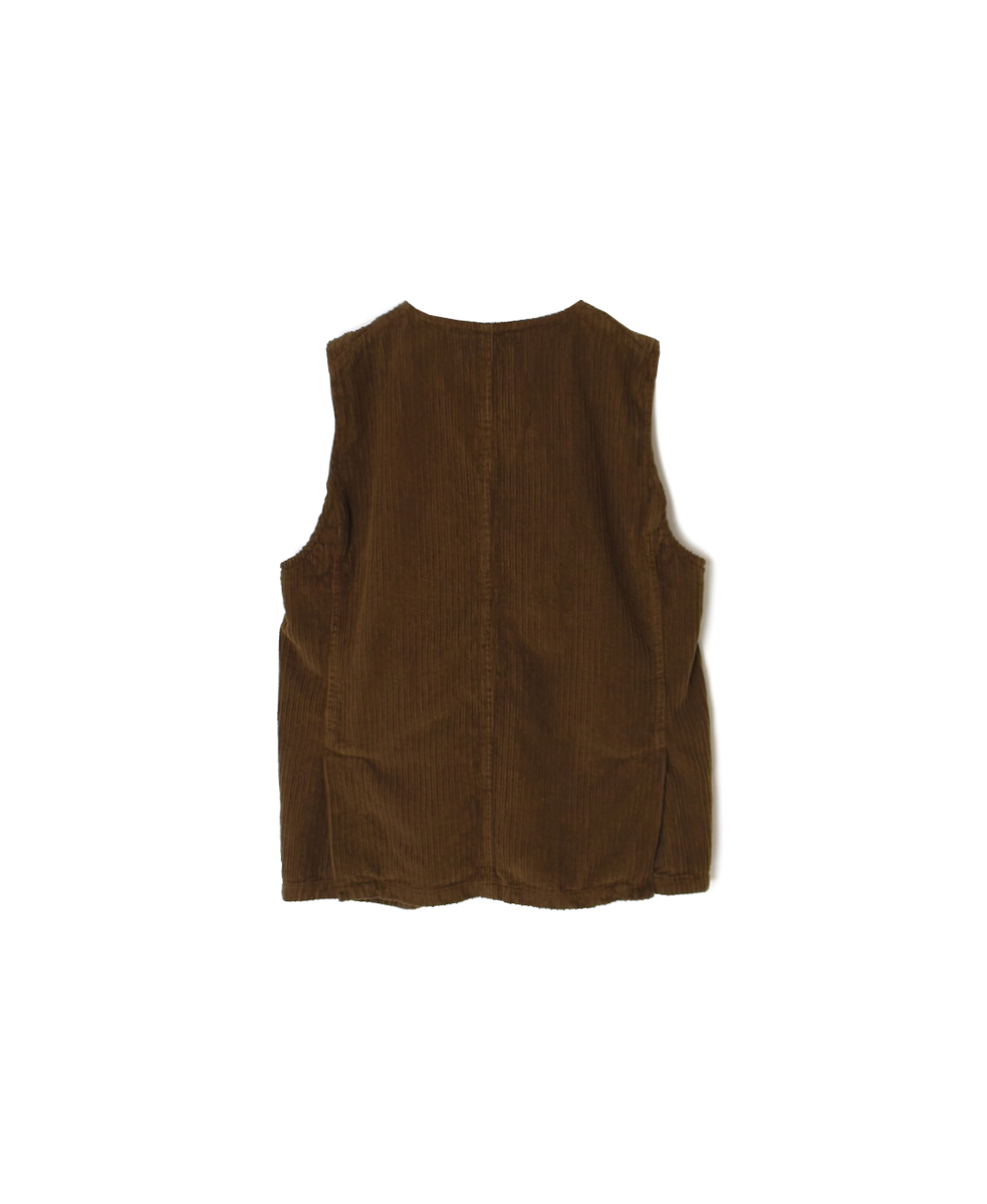 NVL2562D(ベスト)WIDE&NARROW WALE CORDUROY(OVERDYE) 60'S ORGANIC CAMBRIC NO COLLAR VEST