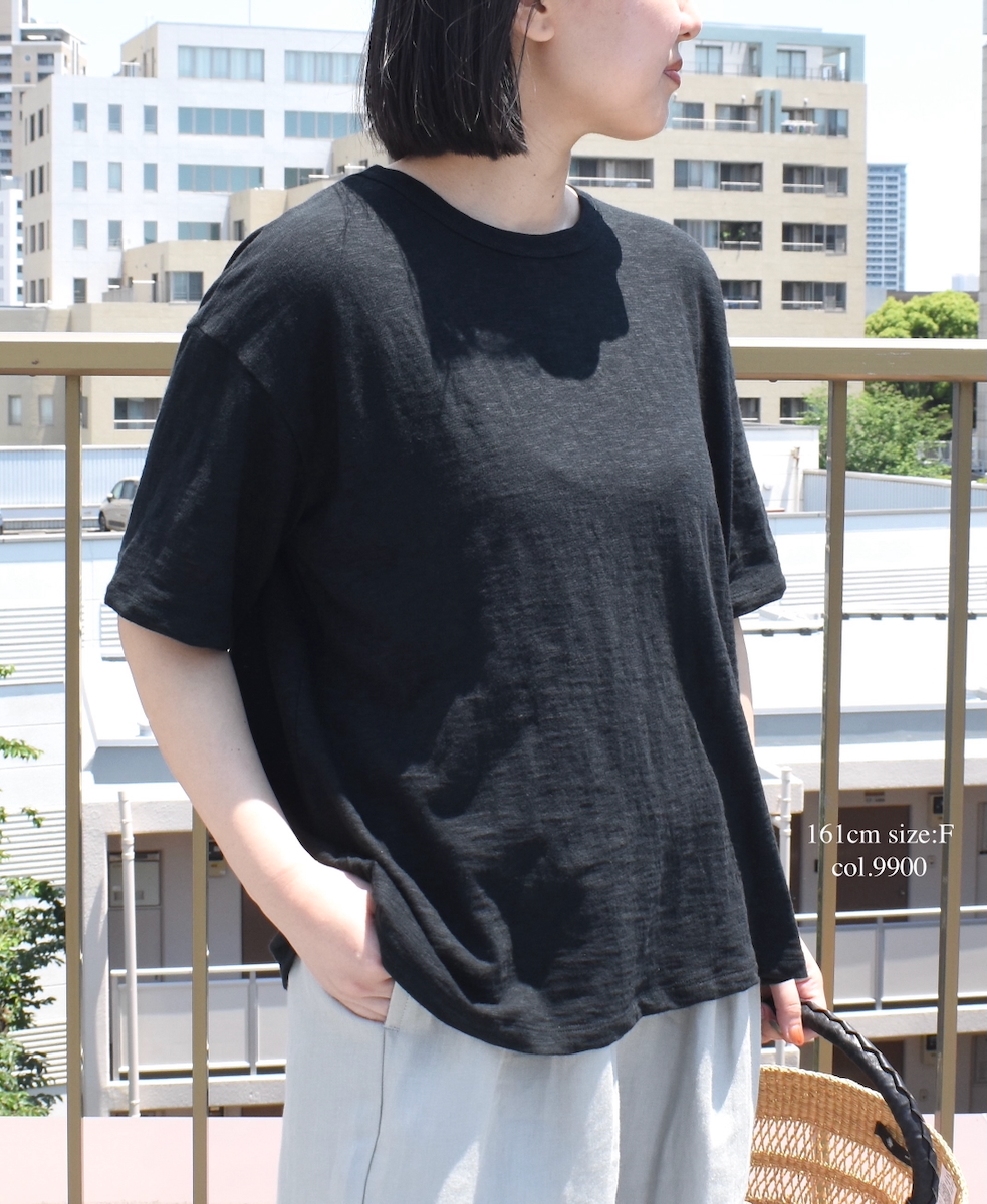 ●GNSL24041 (Tシャツ) SLUB VINTAGE CREW-NECK BACKSIDE SLIT T-SHIRT