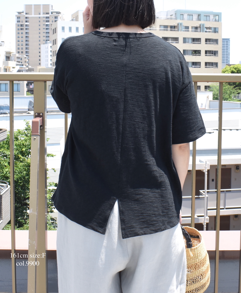 ●GNSL24041 (Tシャツ) SLUB VINTAGE CREW-NECK BACKSIDE SLIT T-SHIRT
