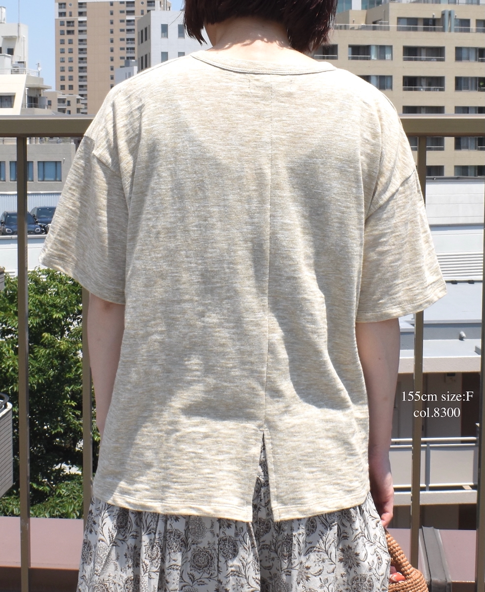 ●GNSL24041 (Tシャツ) SLUB VINTAGE CREW-NECK BACKSIDE SLIT T-SHIRT