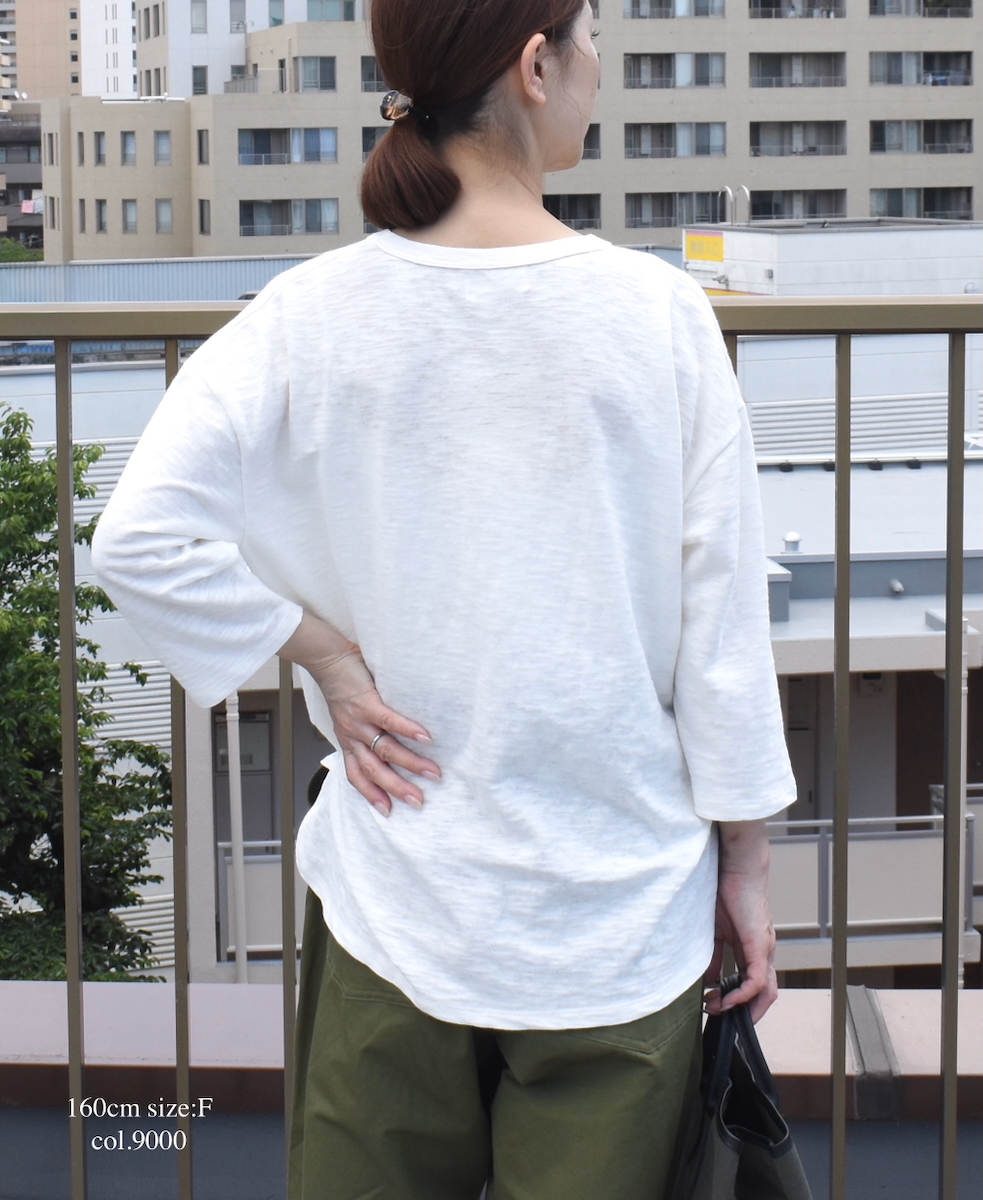 ●GNSL25041(Tシャツ) SLUB VINTAGE CREW-NECK 3/4SL LONG SHIRT
