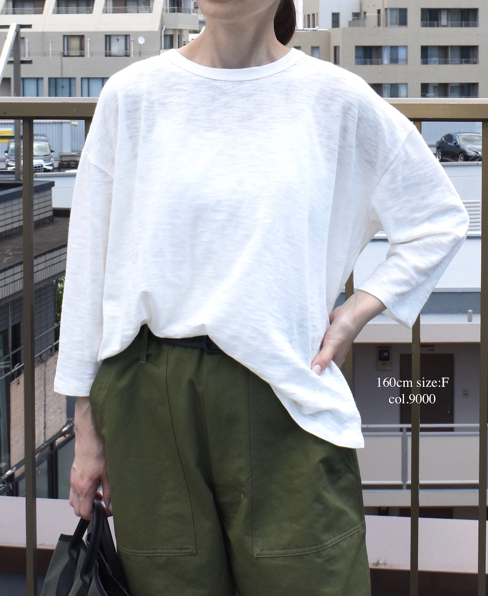 ●GNSL25041(Tシャツ) SLUB VINTAGE CREW-NECK 3/4SL LONG SHIRT