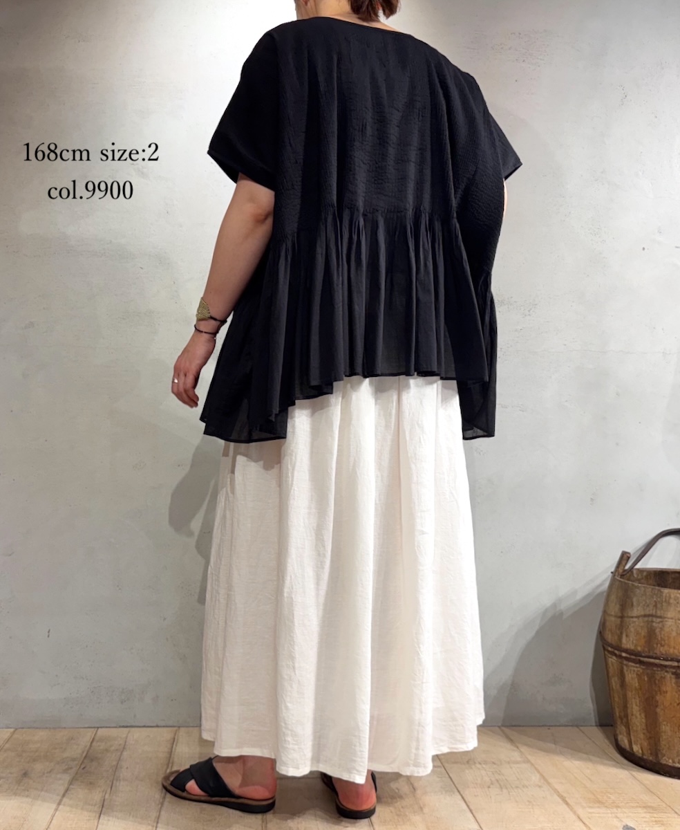 ●NMDS25311(シャツ) 80s ORGANIC COTTON VOILE PLAIN MINI PINTUCK PULLOVER