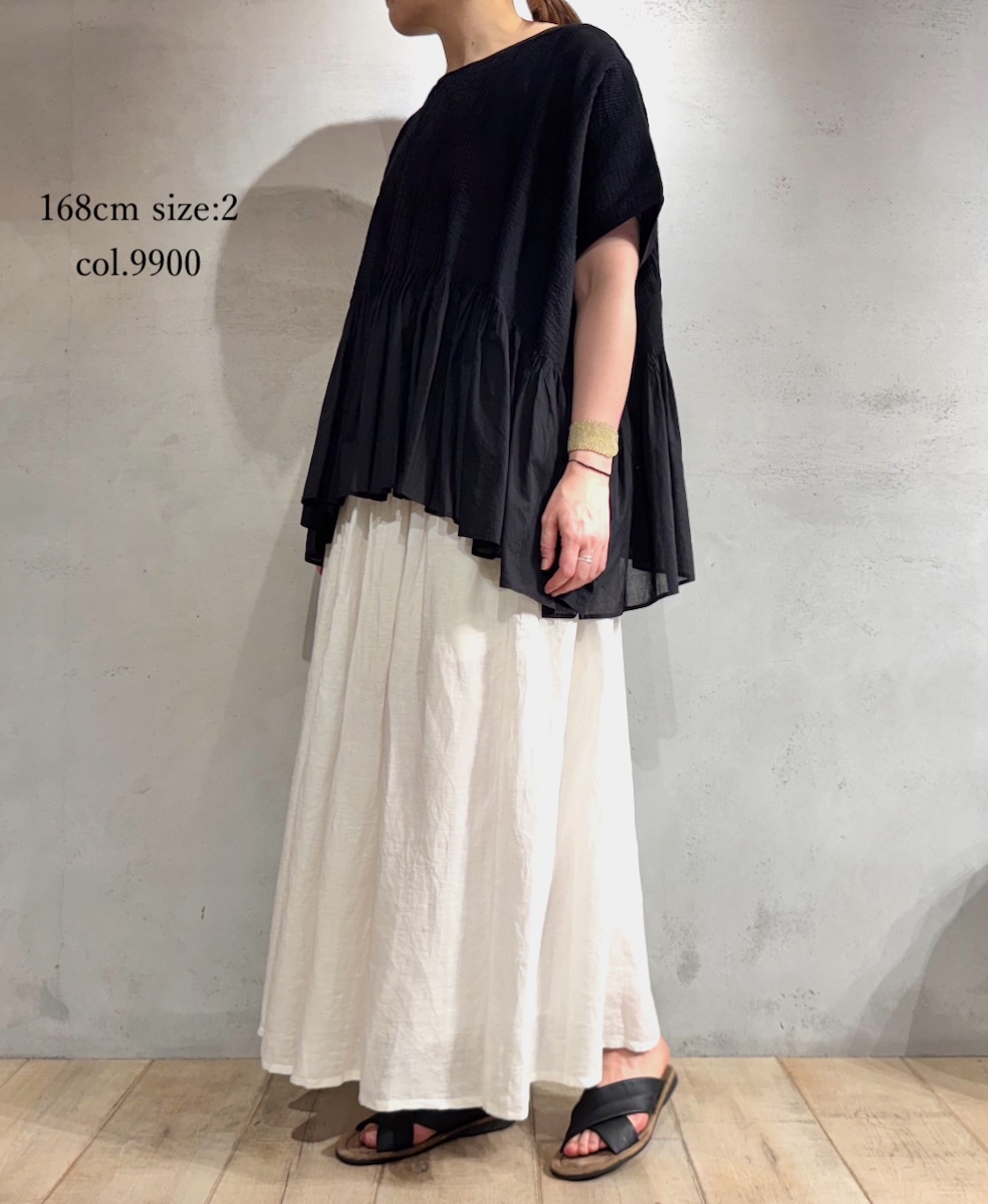 ●NMDS25311(シャツ) 80s ORGANIC COTTON VOILE PLAIN MINI PINTUCK PULLOVER