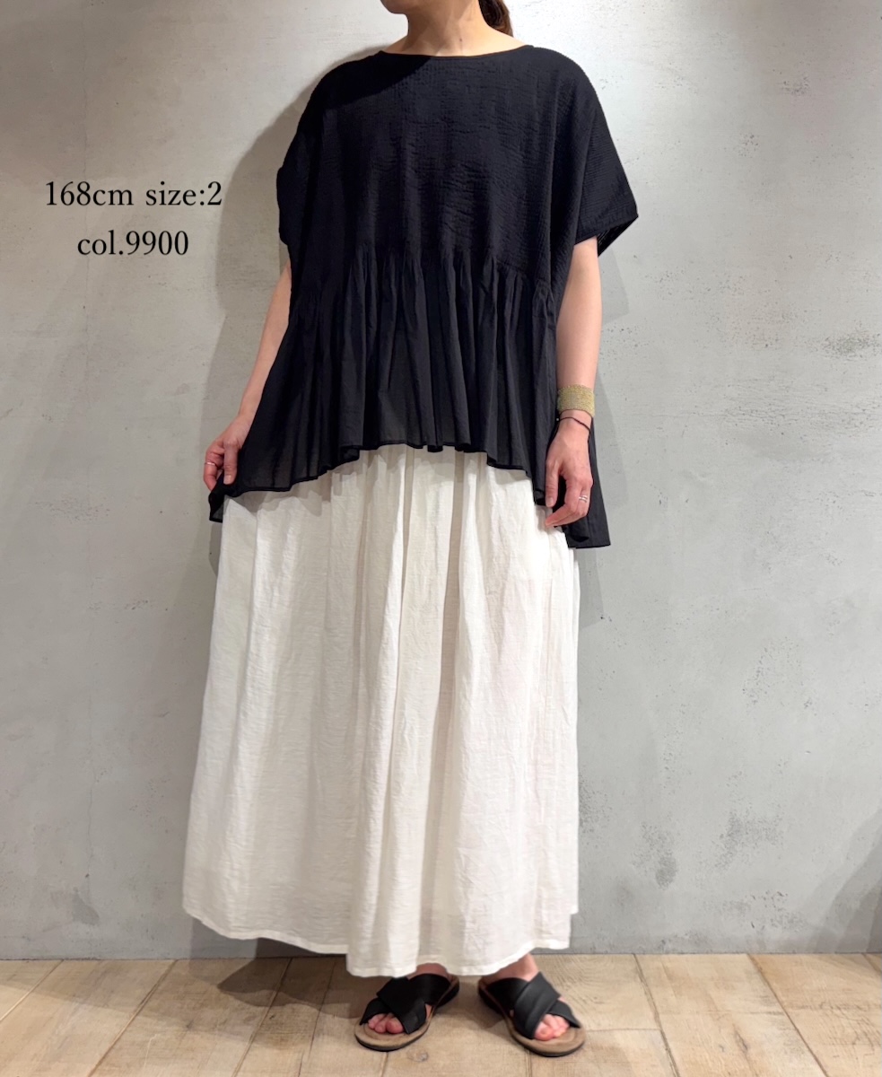 ●NMDS25311(シャツ) 80s ORGANIC COTTON VOILE PLAIN MINI PINTUCK PULLOVER