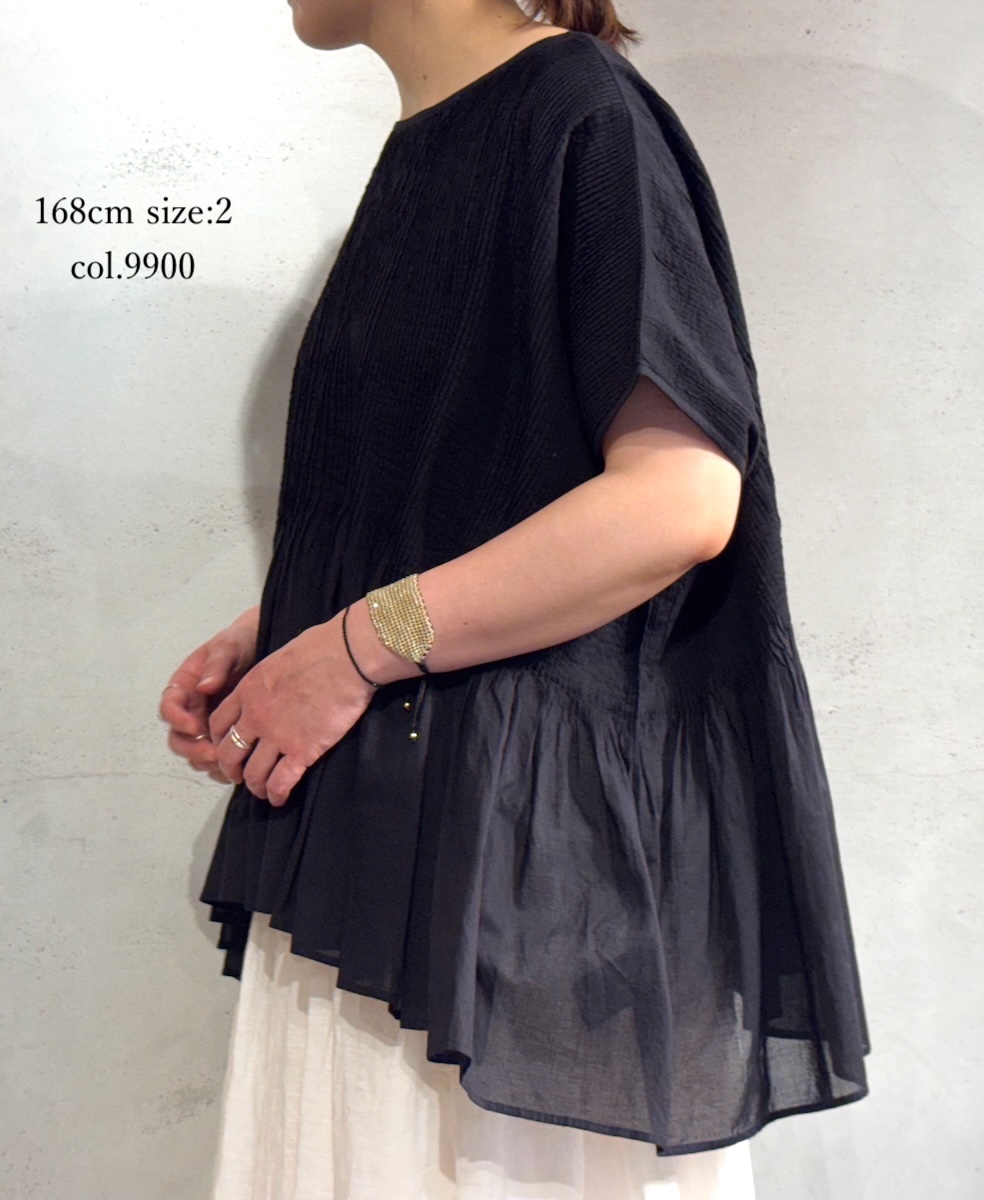 ●NMDS25311(シャツ) 80s ORGANIC COTTON VOILE PLAIN MINI PINTUCK PULLOVER