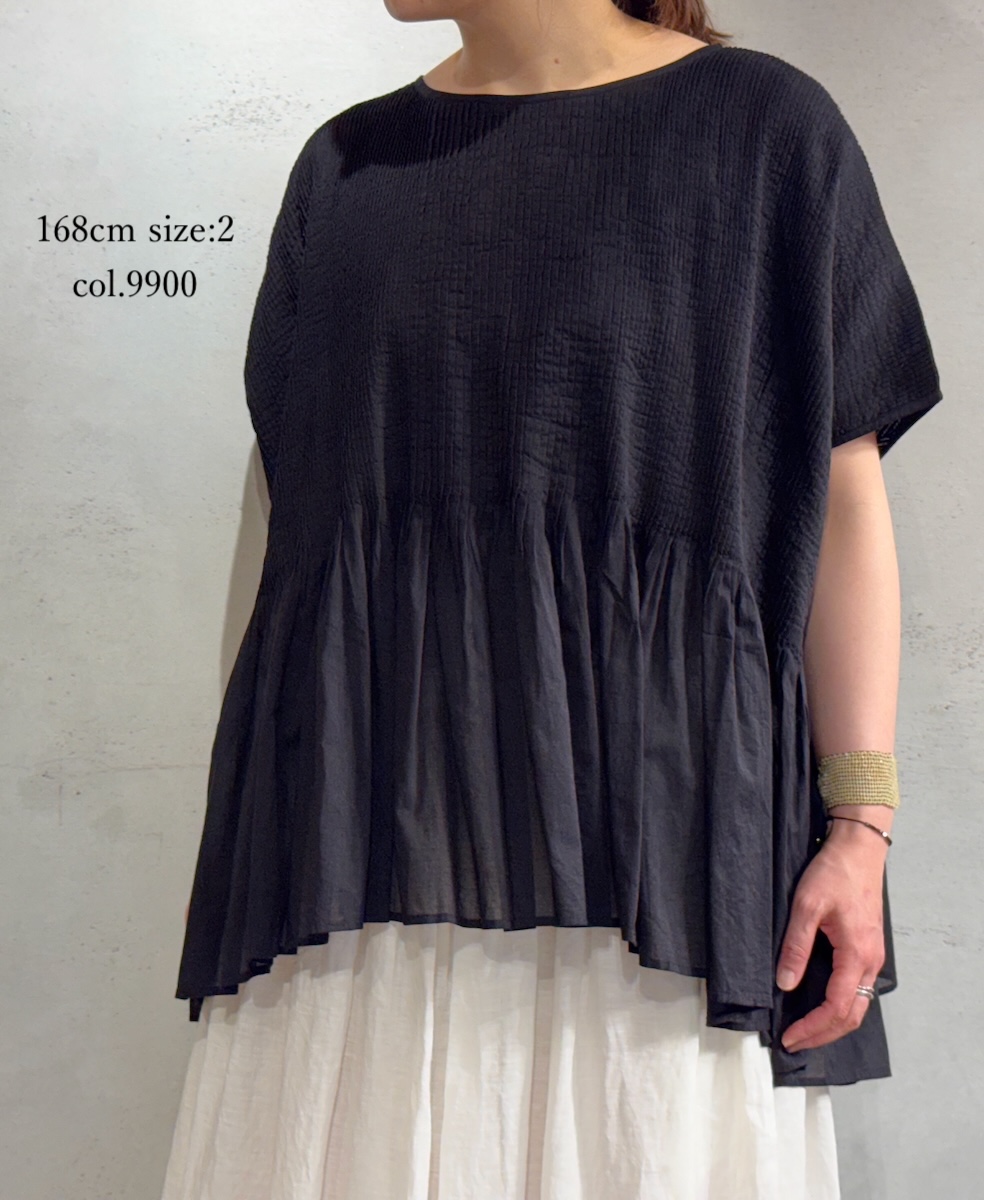 ●NMDS25311(シャツ) 80s ORGANIC COTTON VOILE PLAIN MINI PINTUCK PULLOVER