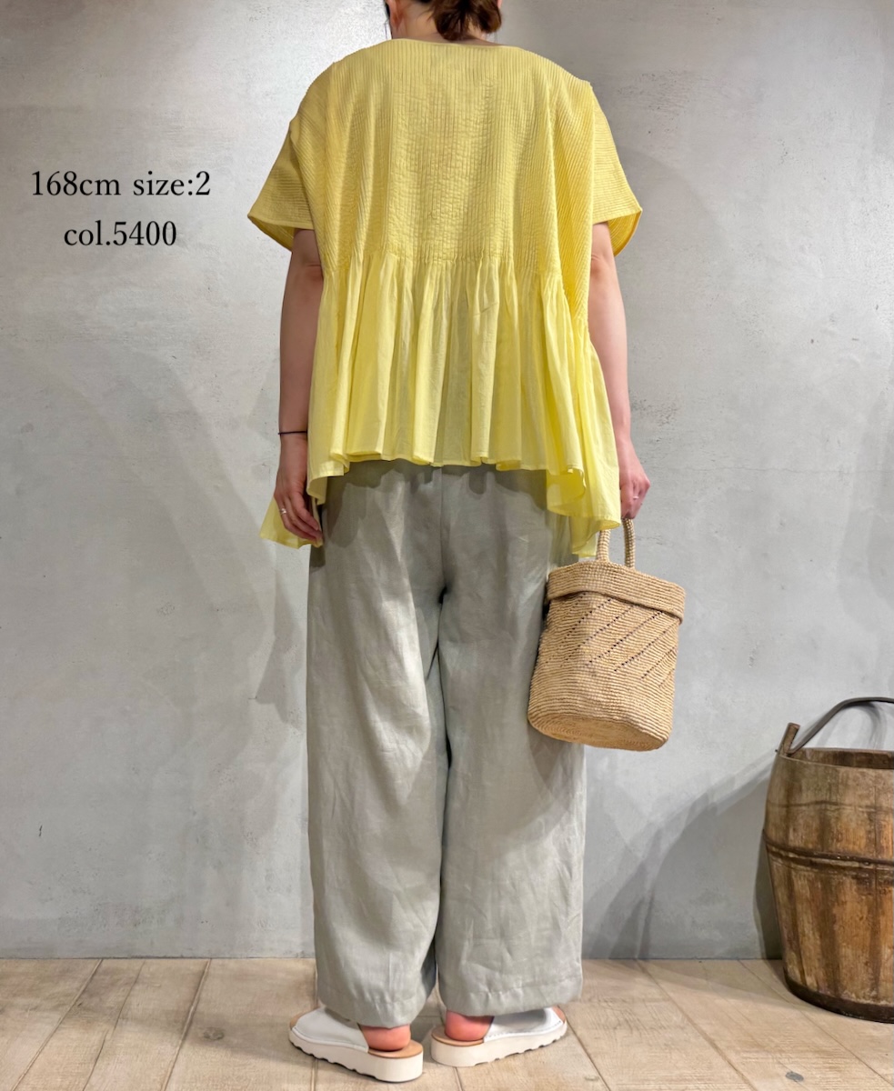 ●NMDS25311(シャツ) 80s ORGANIC COTTON VOILE PLAIN MINI PINTUCK PULLOVER