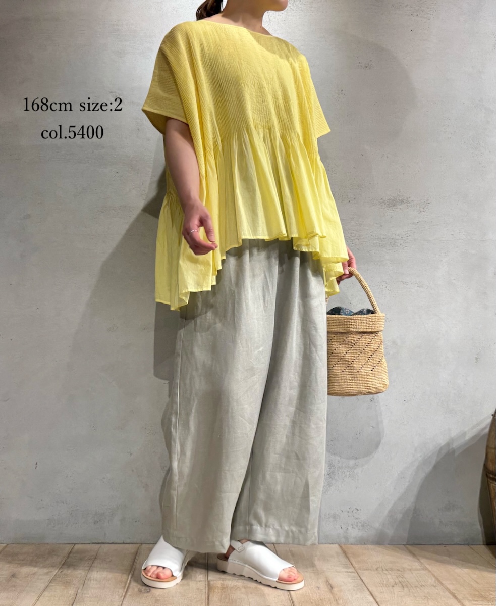 ●NMDS25311(シャツ) 80s ORGANIC COTTON VOILE PLAIN MINI PINTUCK PULLOVER