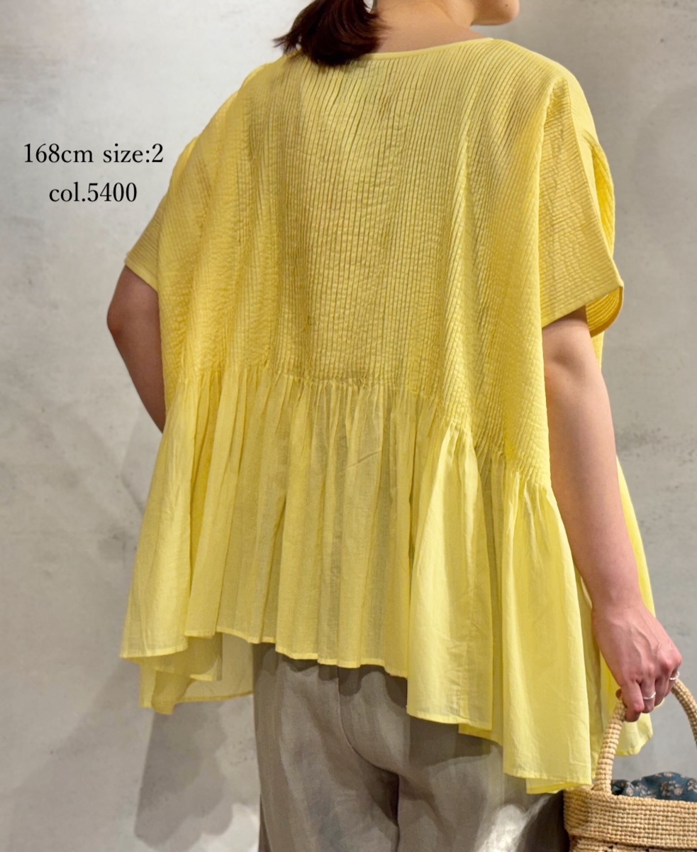 ●NMDS25311(シャツ) 80s ORGANIC COTTON VOILE PLAIN MINI PINTUCK PULLOVER