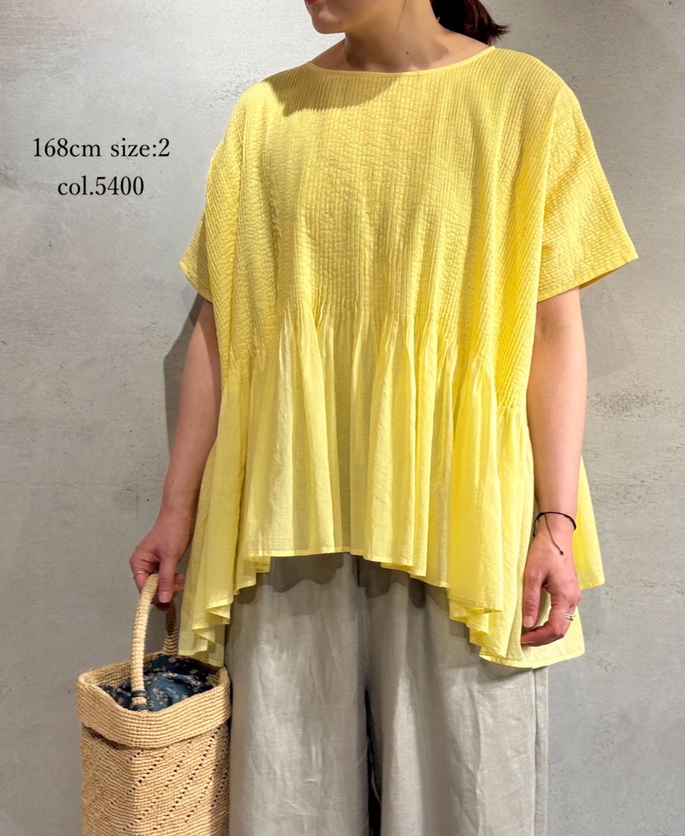 ●NMDS25311(シャツ) 80s ORGANIC COTTON VOILE PLAIN MINI PINTUCK PULLOVER