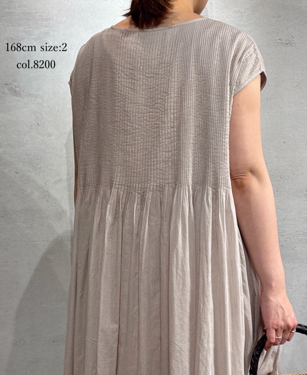 ●NMDS25312(ワンピース) 80s ORGANIC COTTON VOILE PLAIN MINI PINTUCK F/SL DRESS WITH LINING