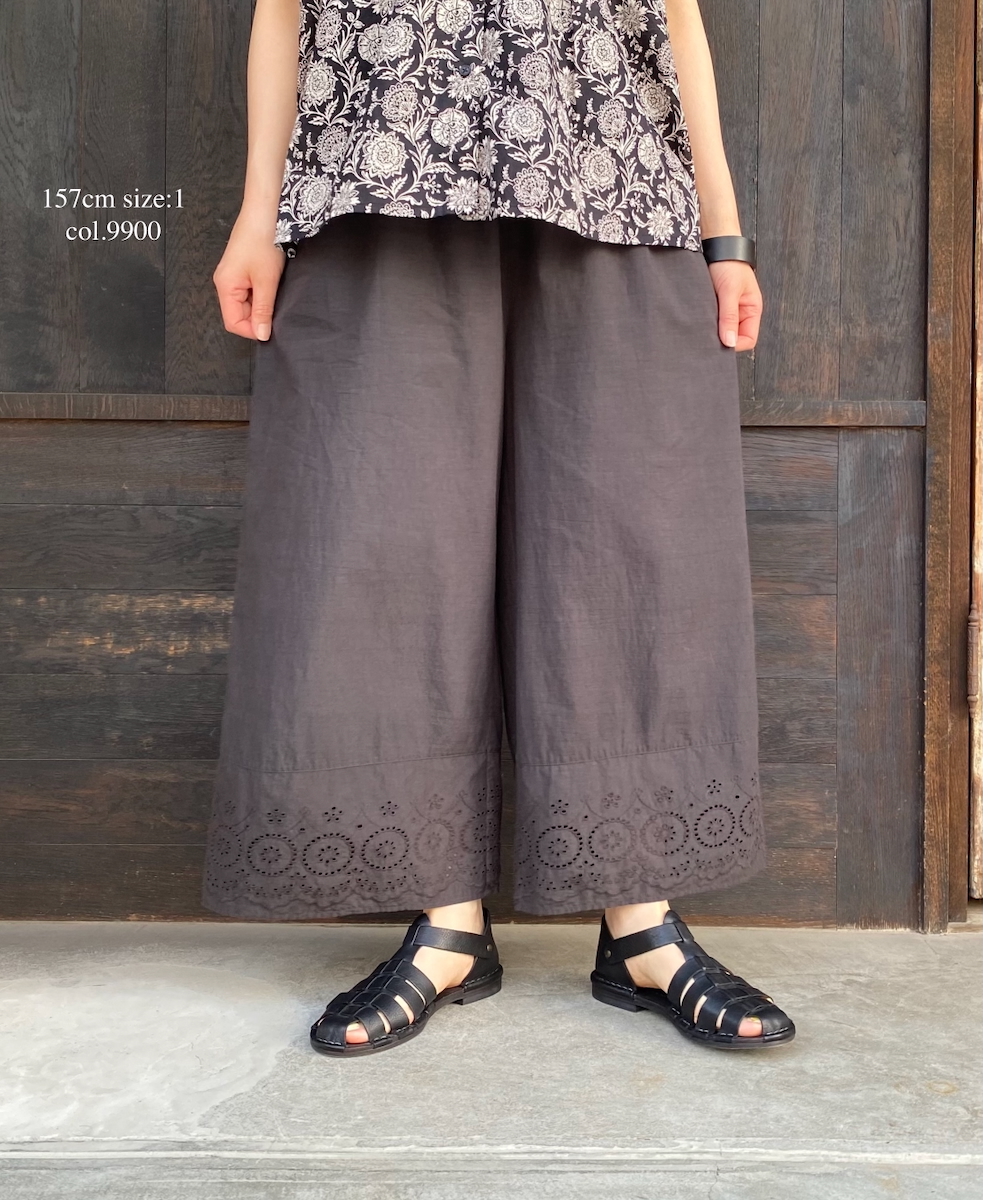 ●INSL23224 (パンツ) 80s VOILE PLAIN WITH CUT WORK LACE EASY PANTS