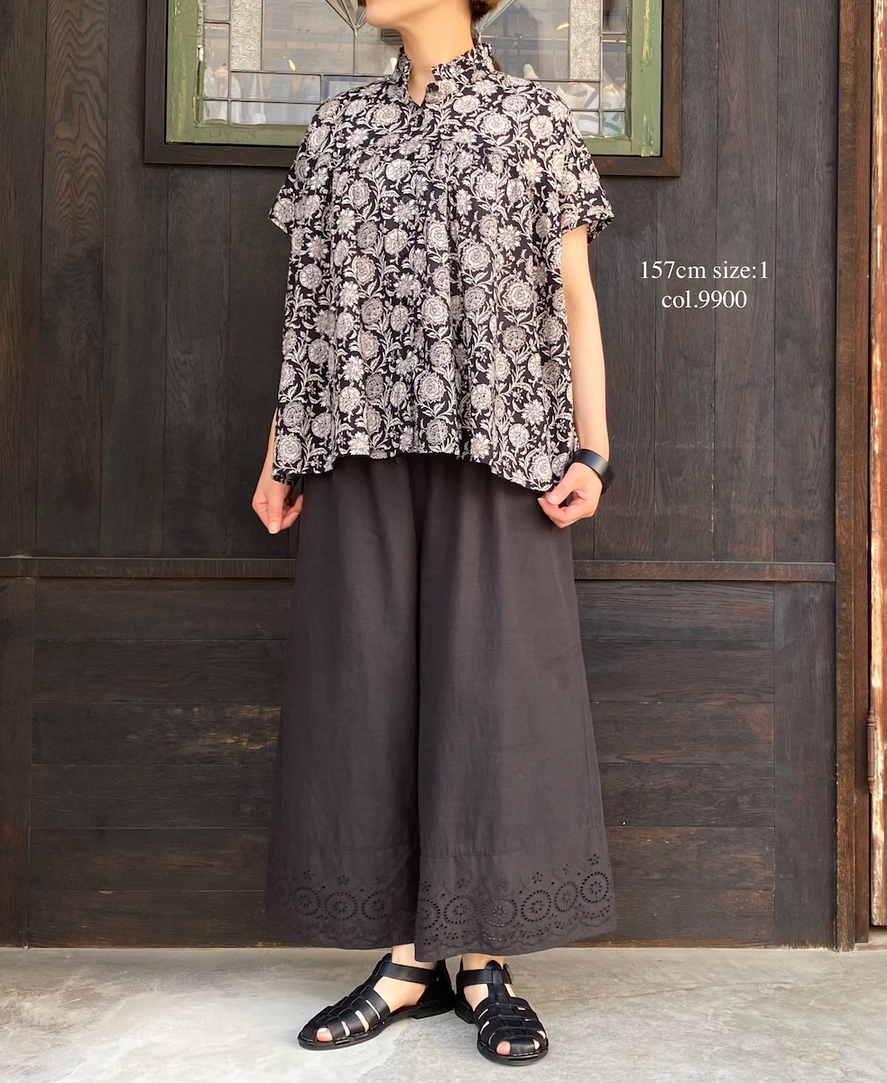 ●INSL23224 (パンツ) 80s VOILE PLAIN WITH CUT WORK LACE EASY PANTS