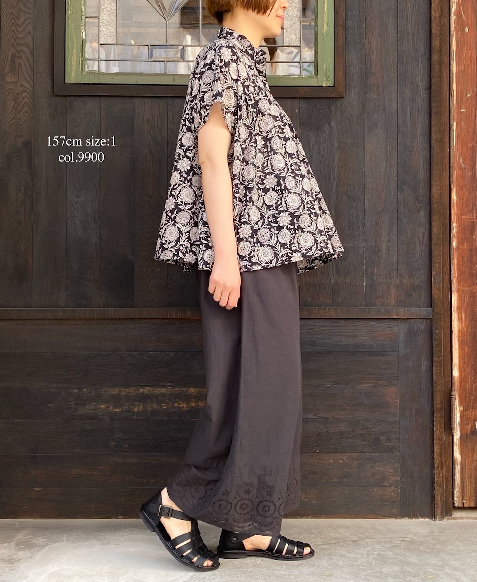 ●INSL23224 (パンツ) 80s VOILE PLAIN WITH CUT WORK LACE EASY PANTS