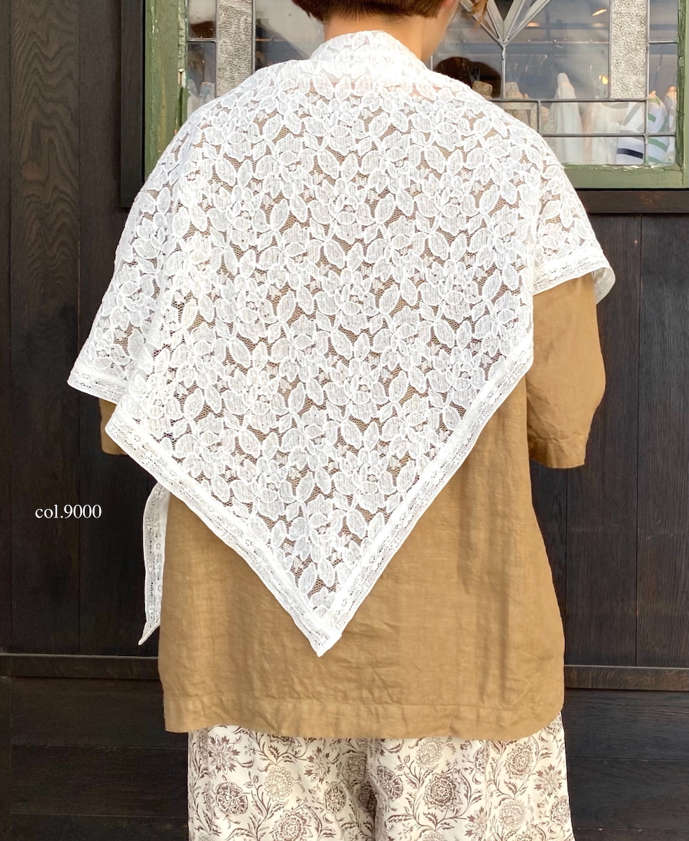 NSL25054(ストール) VOILE TULLE LACE TRIANGLE STOLE