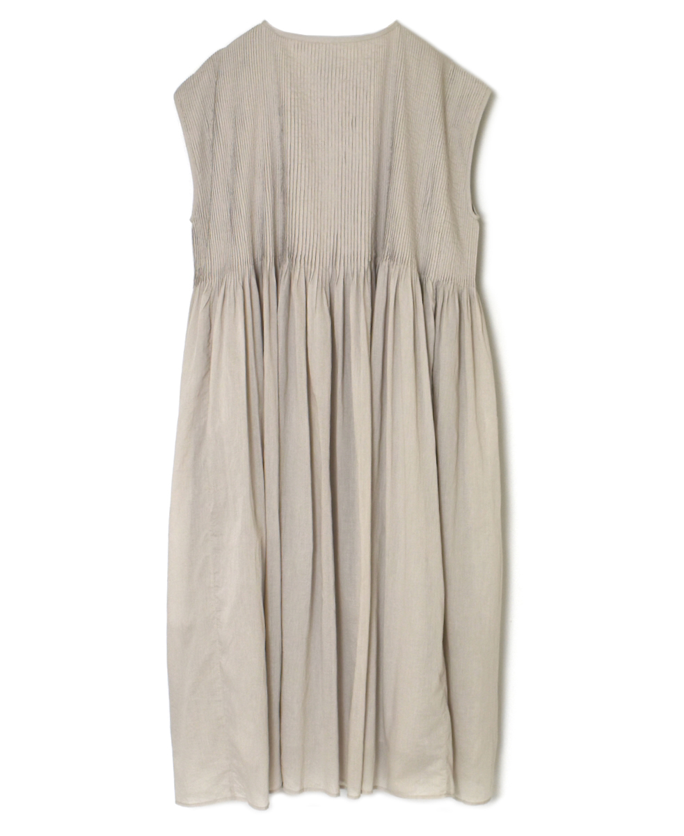 ●NMDS25312(ワンピース) 80s ORGANIC COTTON VOILE PLAIN MINI PINTUCK F/SL DRESS WITH LINING