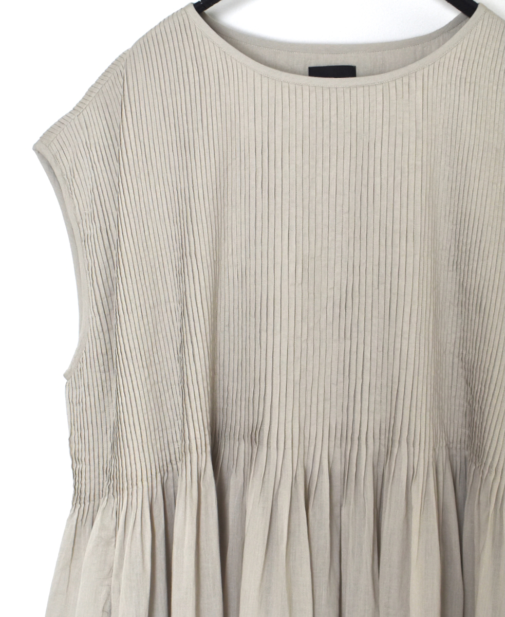 ●NMDS25312(ワンピース) 80s ORGANIC COTTON VOILE PLAIN MINI PINTUCK F/SL DRESS WITH LINING