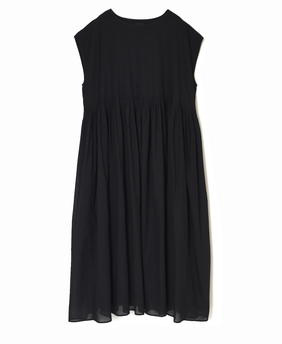 ●NMDS25312(ワンピース) 80s ORGANIC COTTON VOILE PLAIN MINI PINTUCK F/SL DRESS WITH LINING