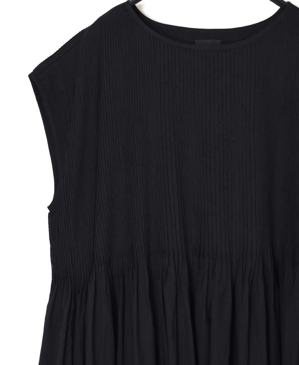 ●NMDS25312(ワンピース) 80s ORGANIC COTTON VOILE PLAIN MINI PINTUCK F/SL DRESS WITH LINING