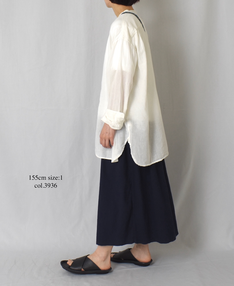INAM2504GSD(スカート) SINGLE GAUZE STRIPE OVERDYE EASY GATHERED SKIRT