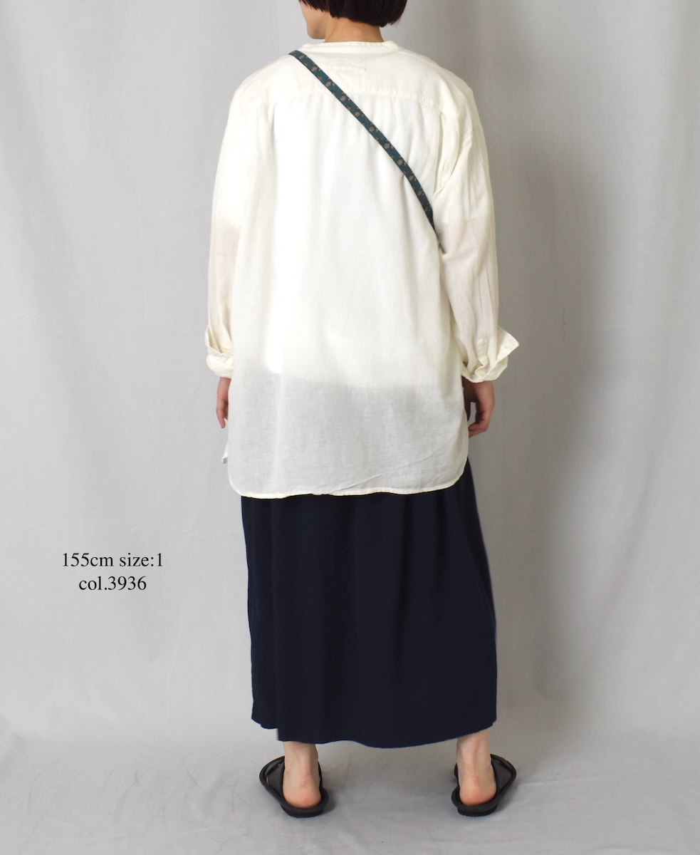 INAM2504GSD(スカート) SINGLE GAUZE STRIPE OVERDYE EASY GATHERED SKIRT