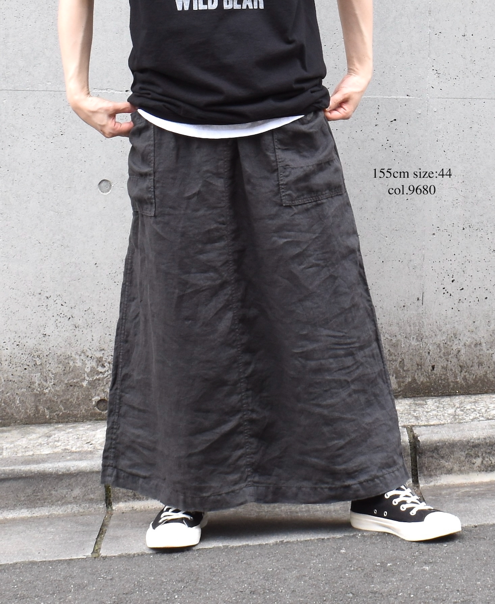 LNHT2531L(スカート) LINEN PLAIN OVERDYE EASY SKIRT