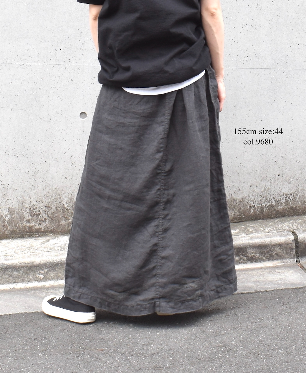 LNHT2531L(スカート) LINEN PLAIN OVERDYE EASY SKIRT