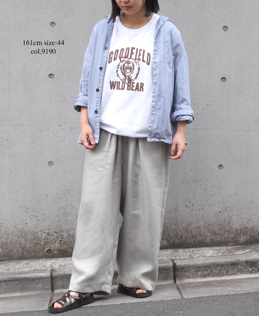 INHT2512STD(シャツ) COTTON STRIPE OVERDYE ONE-UP COLLAR SHIRT