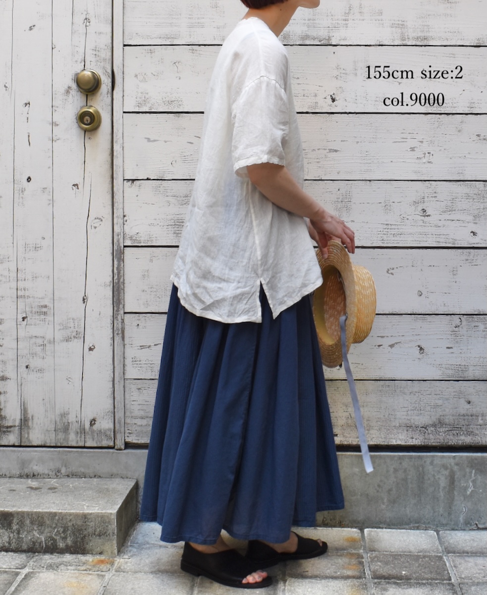 NMDS25243(プルオーバー) 80s POWER LOOM LINEN PLAIN V-NECK LACE S/SL PULLOVER