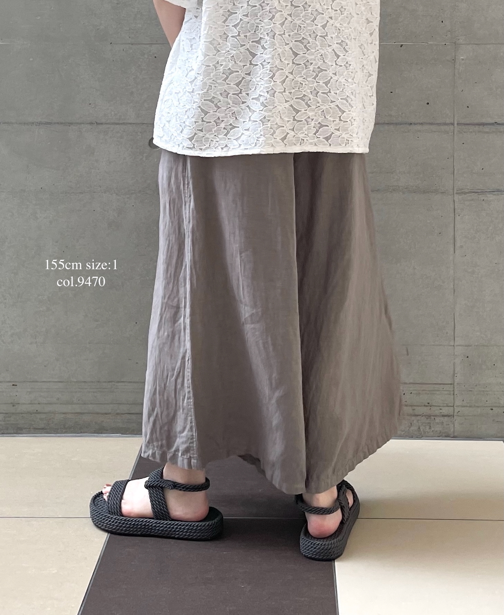 ●NAM2411LP (キュロットスカート) LINEN PLAIN (OVERDYE) WRAP CULOTTES