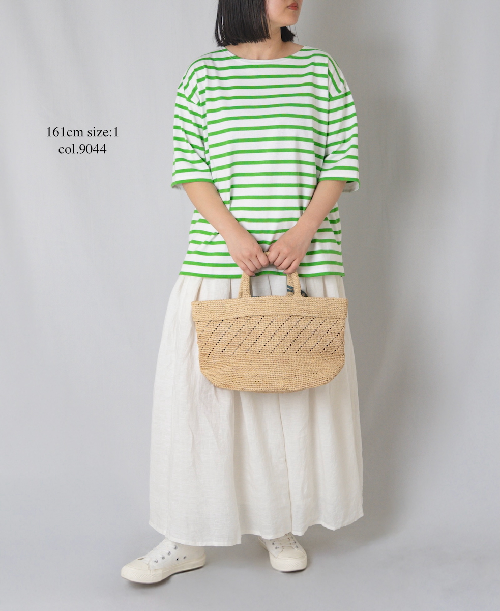 NLA2501(Tシャツ) REGULAR STRIPE DROP SHOULDER SHORT SLEEVE BASQUE SHIRT
