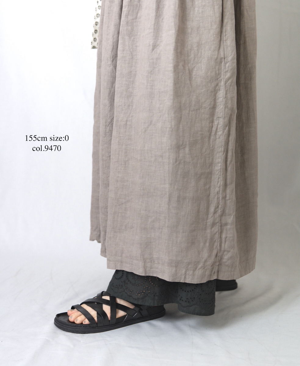 NAM1633LP (ワンピース) LINEN PLAIN (OVERDYE) BOAT NECK NO/SL ONE-PIECE