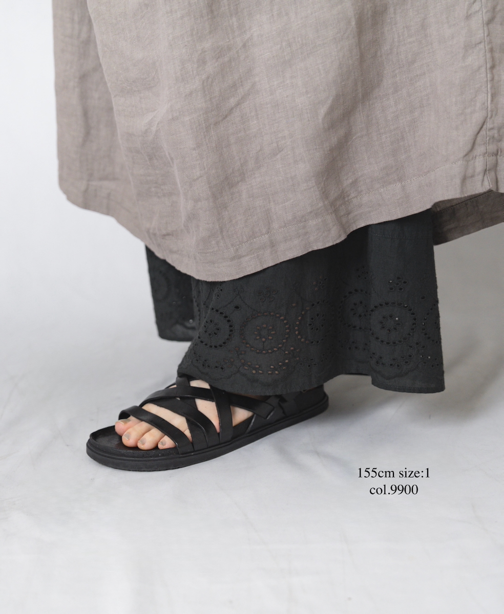 INSL23224 (パンツ) 80s VOILE PLAIN WITH CUT WORK LACE EASY PANTS