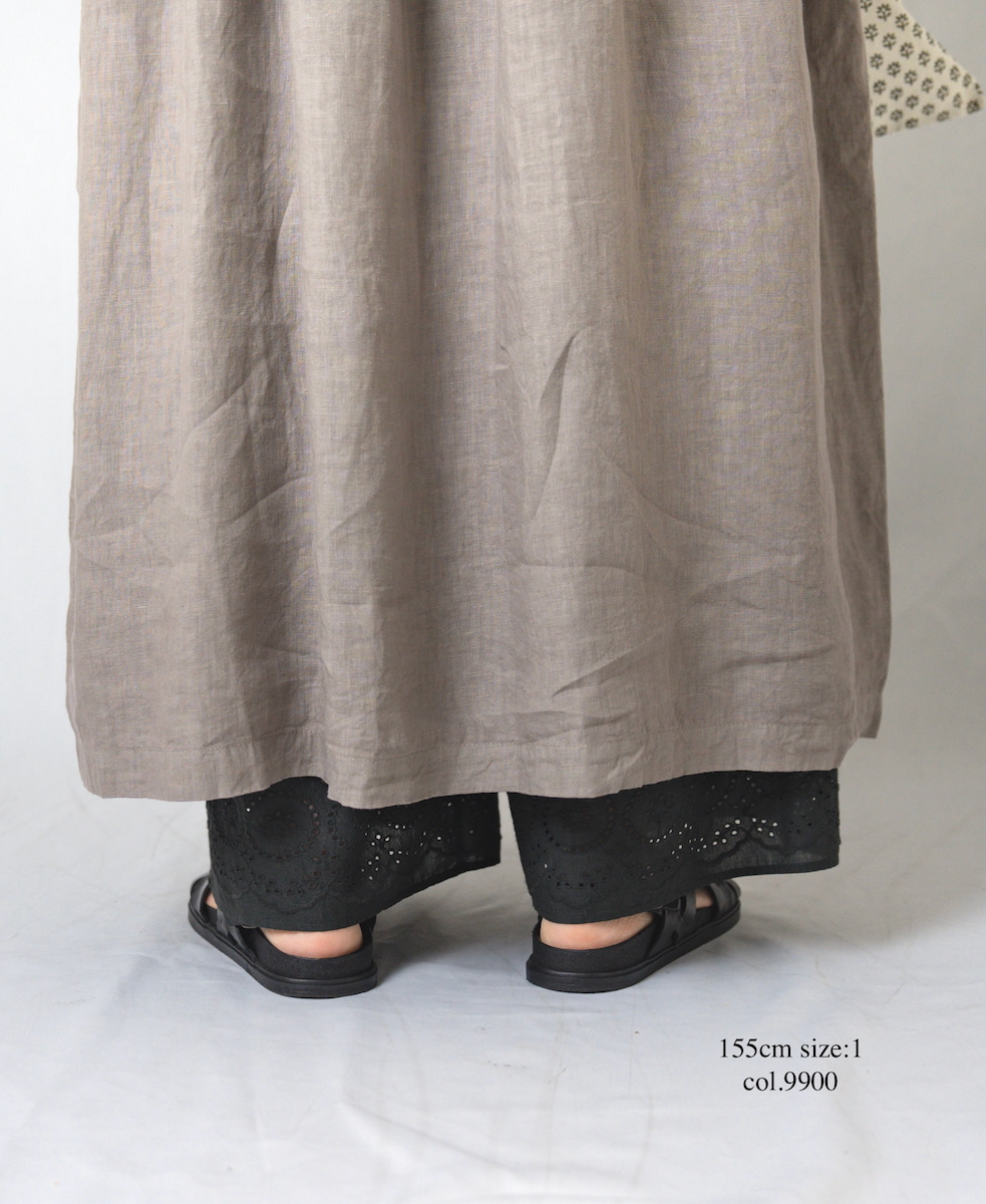INSL23224 (パンツ) 80s VOILE PLAIN WITH CUT WORK LACE EASY PANTS
